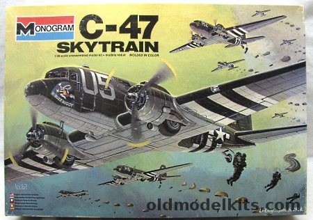 Monogram 1/48 C-47 Skytrain With Diorama Sheet and Paratroopers - RAF or USAAF, 5603 plastic model kit